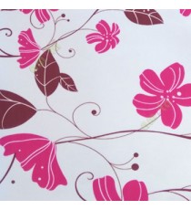 Beautiful natural pink brown white color floral swirls circles tendrils butterfly traditional look roller blind